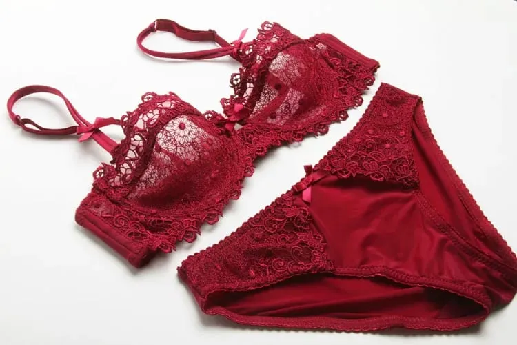 Summer White Lace Bra Lingerie Set Ultra Thin Breathable Sheer Mesh Sexy Deep V Push Up Wireless Women Underwear Suit