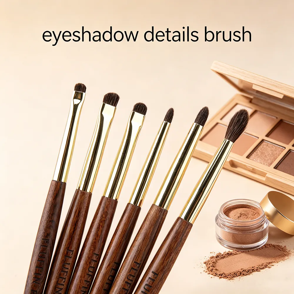 Professional Horse Hair Eyeshadow Crease Blending Brush Eyeliner Smudge Makeup Tool Rosewood Handle Copper Pipe Eye Brushes — image 3