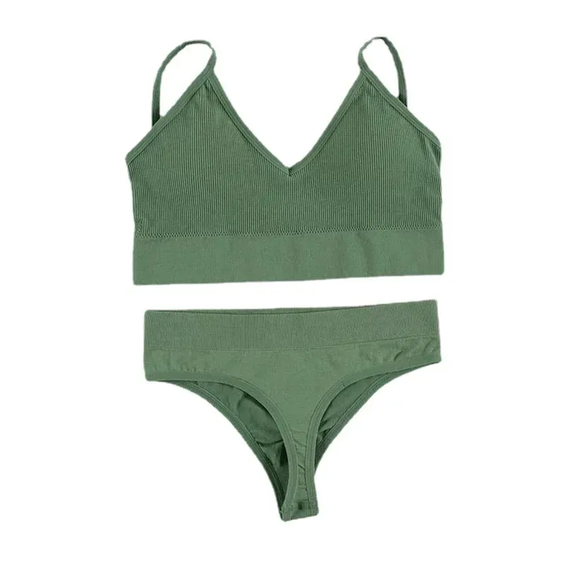 2Pcs Bra Set Underwear Set Women Panties Sexy G-String Seamless Bralette Female Lingerie Soft Tank Crop Top 2026 — image 5