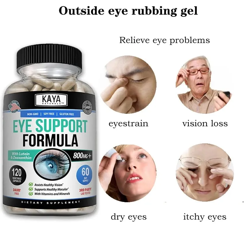 Eye Support Capsules Lutein Bilberry - Improve Vision Health Macula Healthy Macula Blue Light & Eye Fatigue Relief