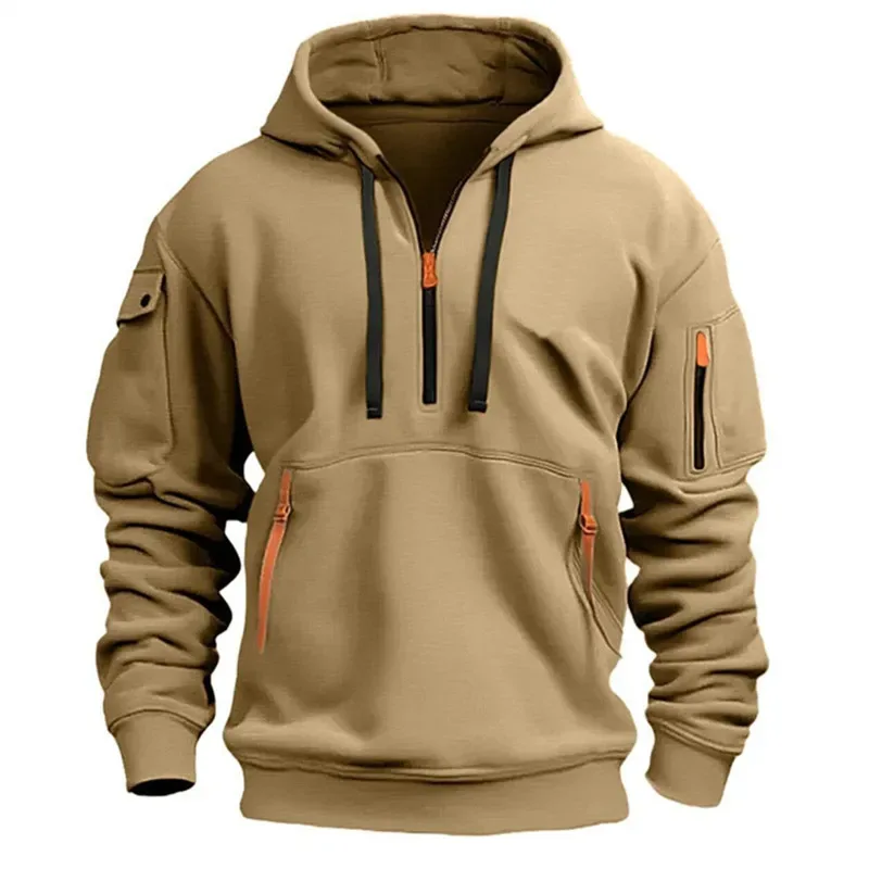Men's Hoodie Multi Pocket Zipper Casual Sports Hoodie Men/Women Plus Size Loose Pullover Fashion Sweatshirt Long-Sleeve tops — image 6