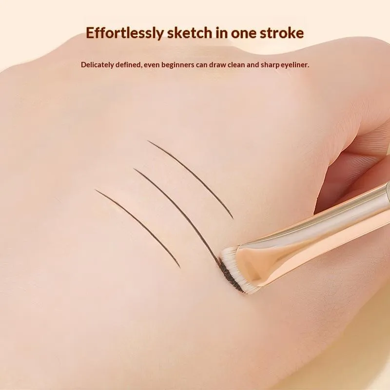 New 2Pcs Curved Eyeliner Makeup Brushes Eye Makeup Smudge Tools Precision Soft Eyeshadow Brush Thin Small Eye Cosmetic Tools