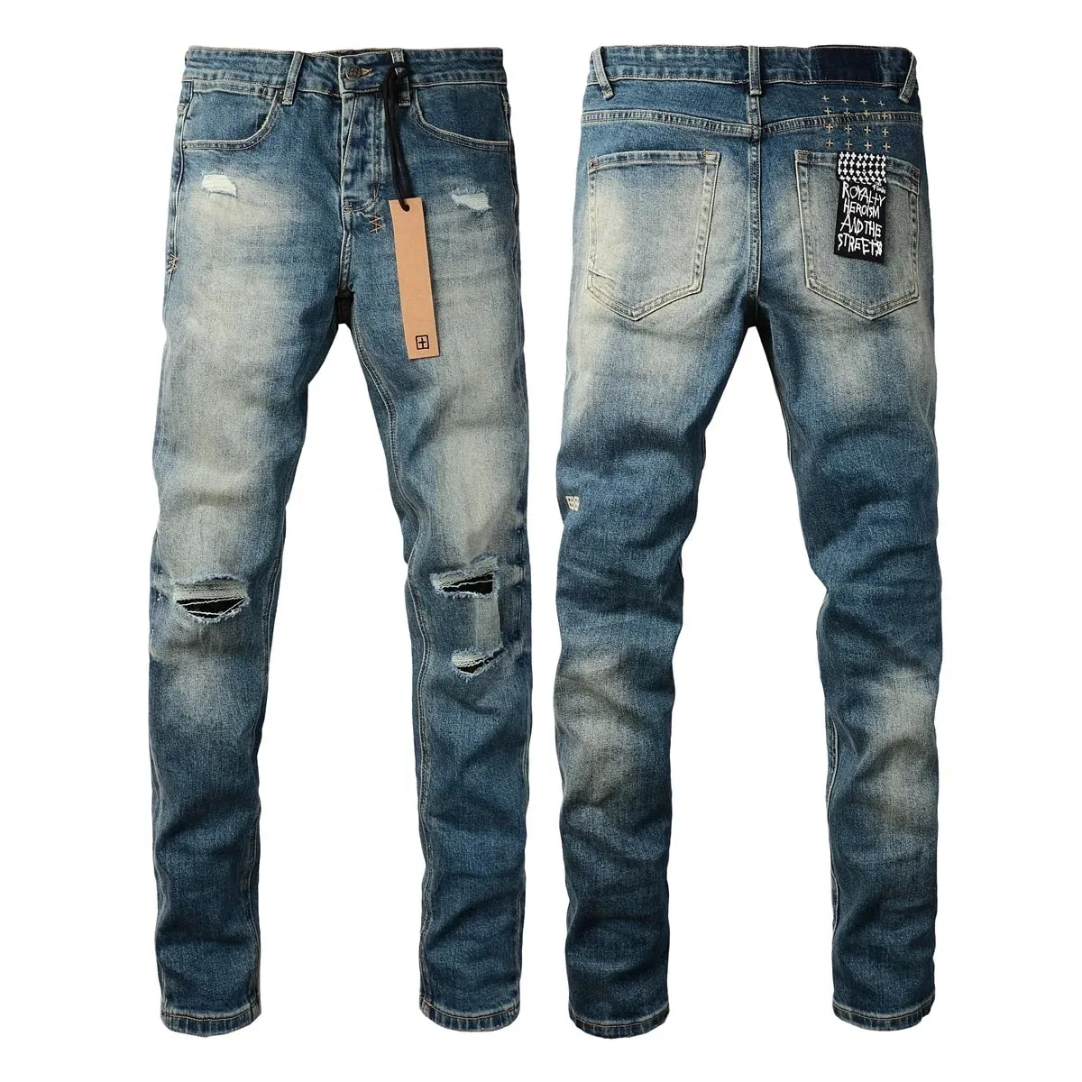 2026 New Arriva Men's Premium White Skinny Jeans Clean Fit Denim Pants High Street Fashion Trousers — image 16