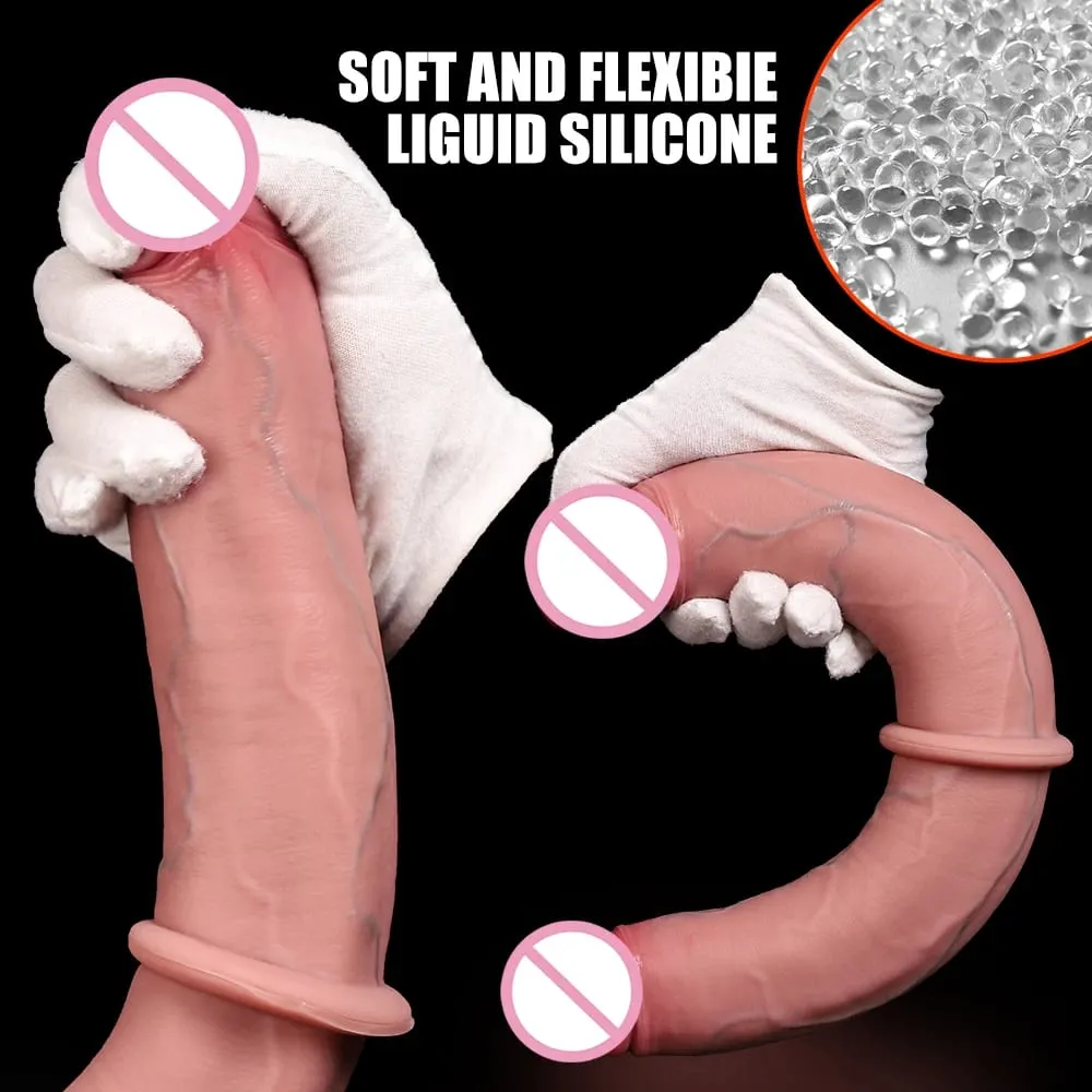 Double Ended Dildo Realistic Double Sided Big Long Thick Dildos with Veins Vaginal Anal Huge Adult Penis Sex Toys for Lesbian — image 5
