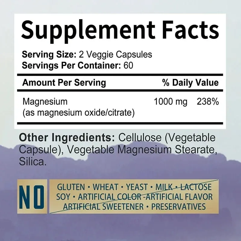 Magnesium Citrate - Supplement para sa Stress Relaxation Bone Sleep Kalusugan ng Puso Nerve Muscle at Metabolism