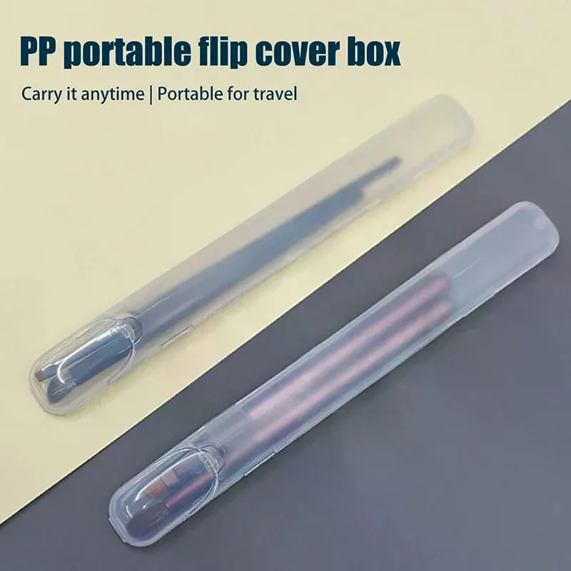 1PCS Portable Transparent Makeup Brush Storage Box With Cover Eyebrow Pencil Makeup Brushes Organizer Chopstick Case Beauty Tool — image 1