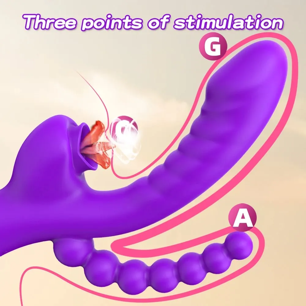 3 in 1 Tapping Flapping Vibrator Anal Sex Clitoris Clit Sucker Stimulator Sex Toys Female Licking Sucking Vibrators Adult Goods