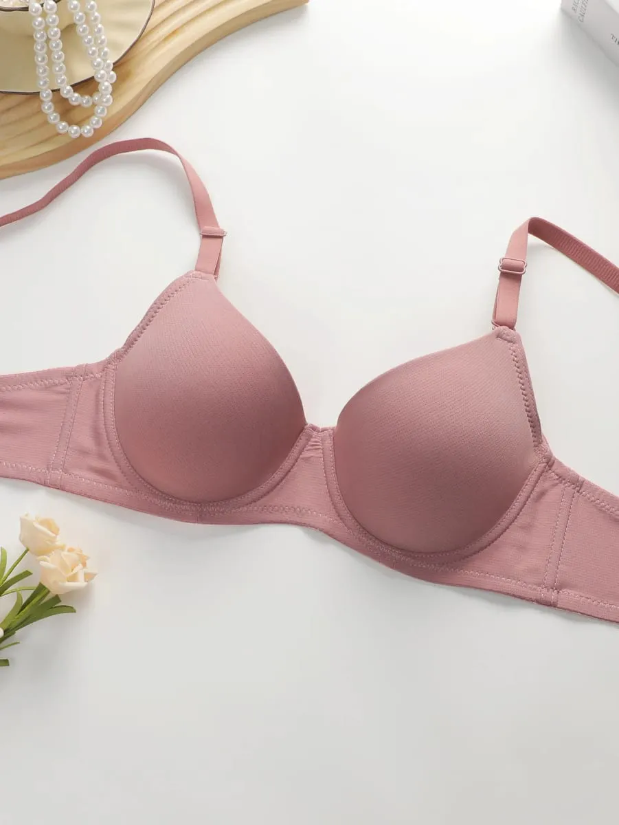 Solid Underwire Lingerie Set Underwear Panty Sets Women Push Up Bra with Steel Ring Intimates Underwear Suit — image 4