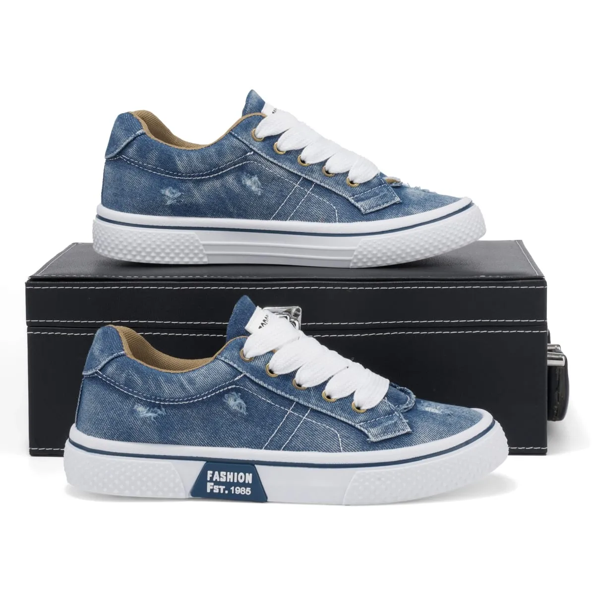 Personalized Spring and Autumn New Men's Shoes Korean Style Fashionable Large Size Low-Top Casual Shoes Denim Single Shoes Versatile Sneakers