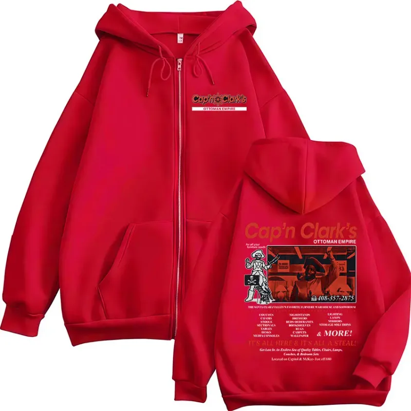 Horror Movie Backrooms Cap'n Clark's Ottoman Empire Pirate Zipper Hoodies Men's Casual Long Sleeves Zip Up Sweatshirts Jackets — image 9