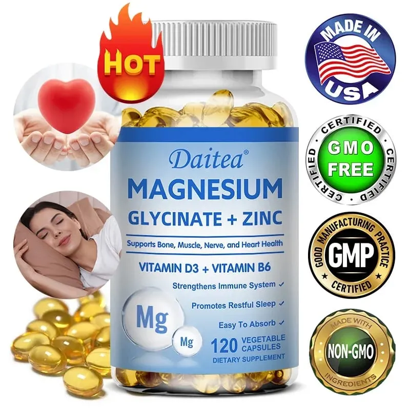Daitea Magnesium Glycinate at Zinc Dietary Supplement - Bone Nerve Immune Support - Angkop para sa Mga Lalaki at Babae — image 3