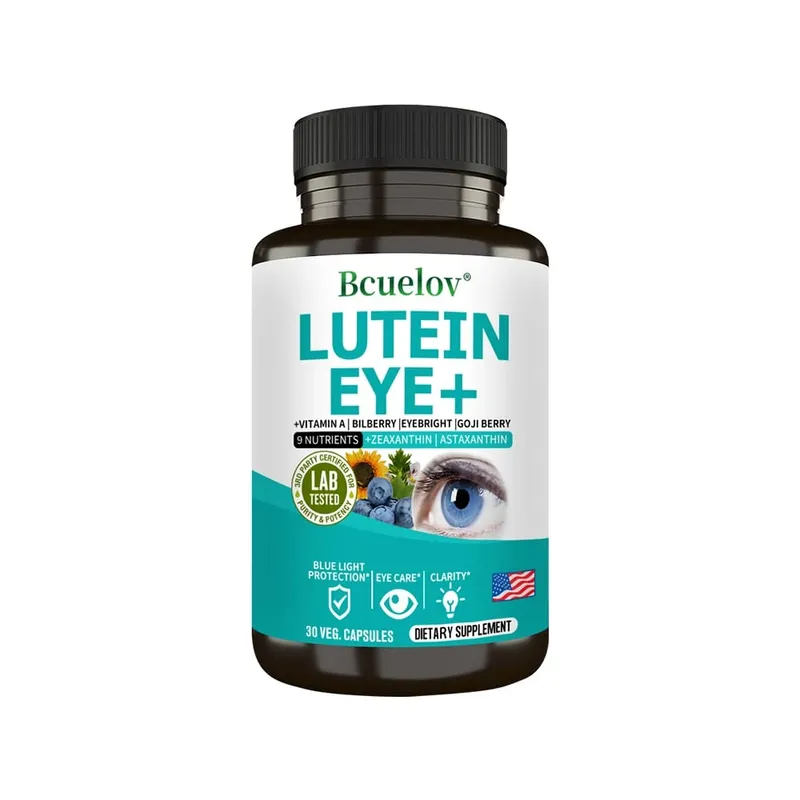 Lutein Supplement Containing Vitamin A Zeaxanthin Astaxanthin and Bilberry Extract To Support Vision Health and Eye Health