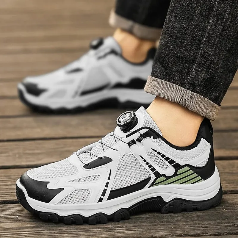 Men's breathable casual sneakers summer soft sole non-slip outdoor running shoes classic Rotating shoelaces light sports shoes — image 3