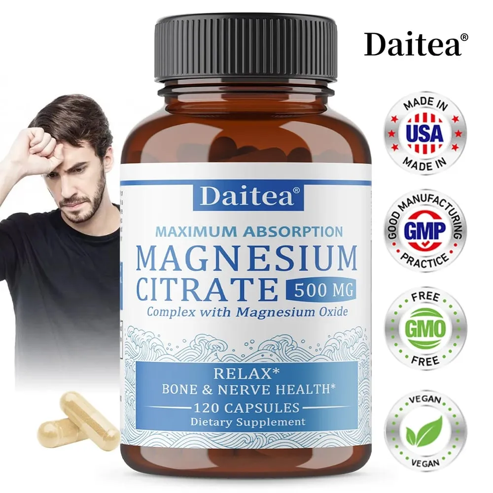 Magnesium Citrate Complex 500 MG para sa Calm Relaxation at Digestion Health Support - High Absorption Magnesium Supplement — image 1