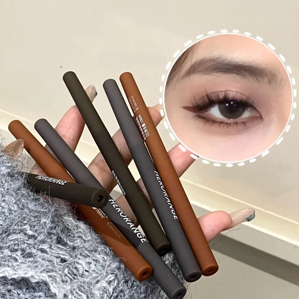Ultra-fine Gel Eyeliner Pencil Black Brown Under Eye Liner Pen Waterproof Matte Lying Silkworm Quick Drying Lasting Eyes Makeup — image 2