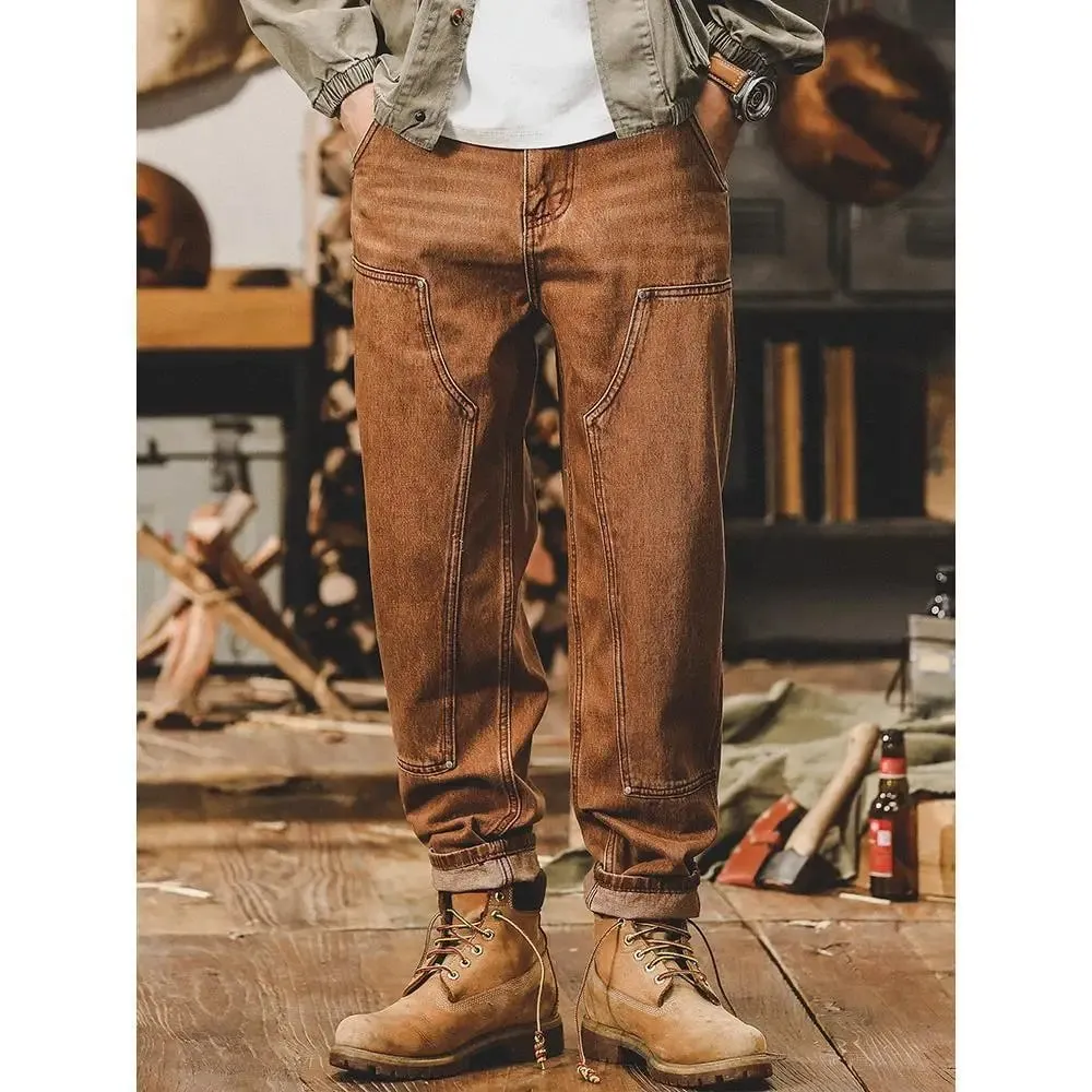 Mens Clothing Retro Tooling Pants Men's Loose Straight Men's Jeans 2026 New Trendy Brand Classic Coffee Y2k Baggy Harem Pants