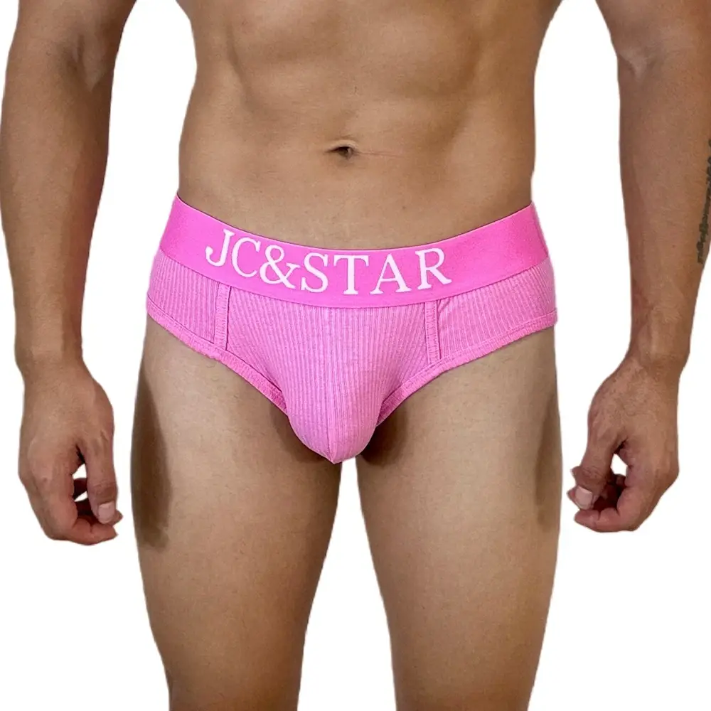 Cuecas masculinas atléticas com design de corte alto, cuecas de algodão com nervuras, conforto esportivo para homens, biquíni deslizante, tanga