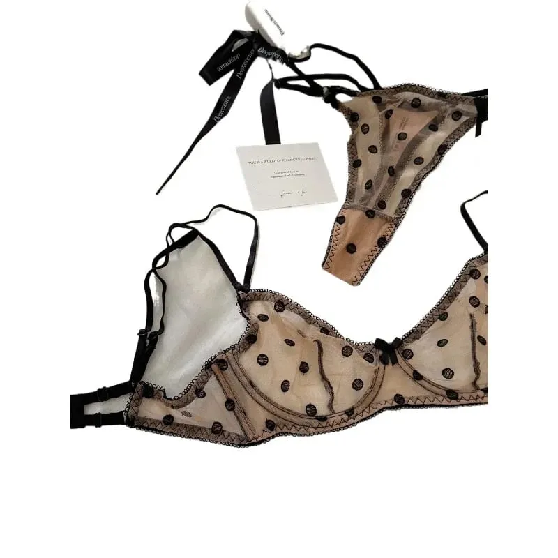 Panty Bra Set Женский Бюстгальтер В Французском Стиле Тонкая Сетка Без Косточек Поддержка Большого Размера Tushy BANERDANNI