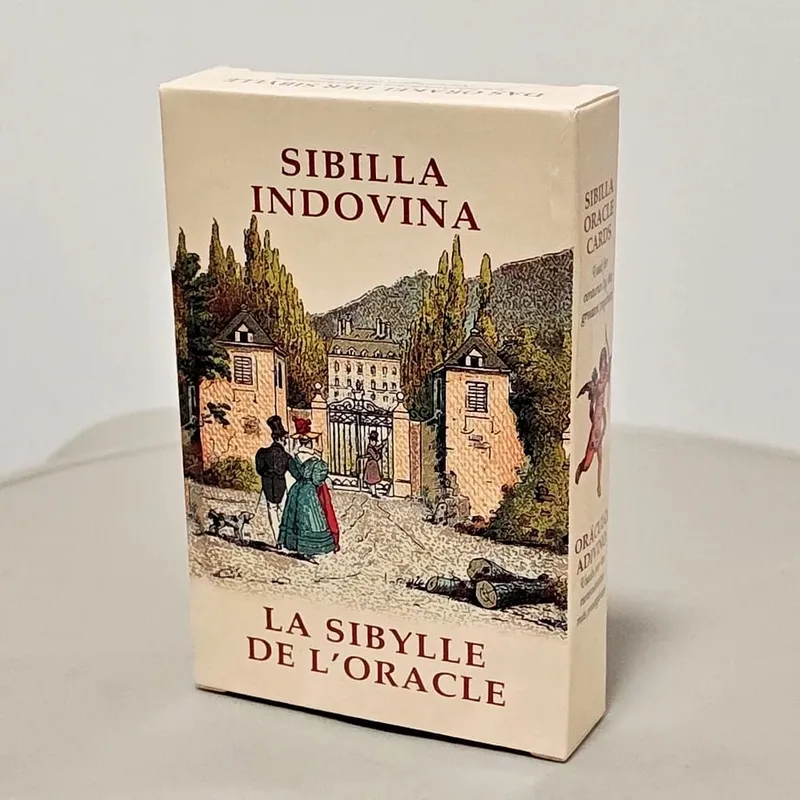 Sibilla Indovina Oracle Cards 10.5*6cm Vintage 52-Card Divination Deck - Multilingual Victorian Style