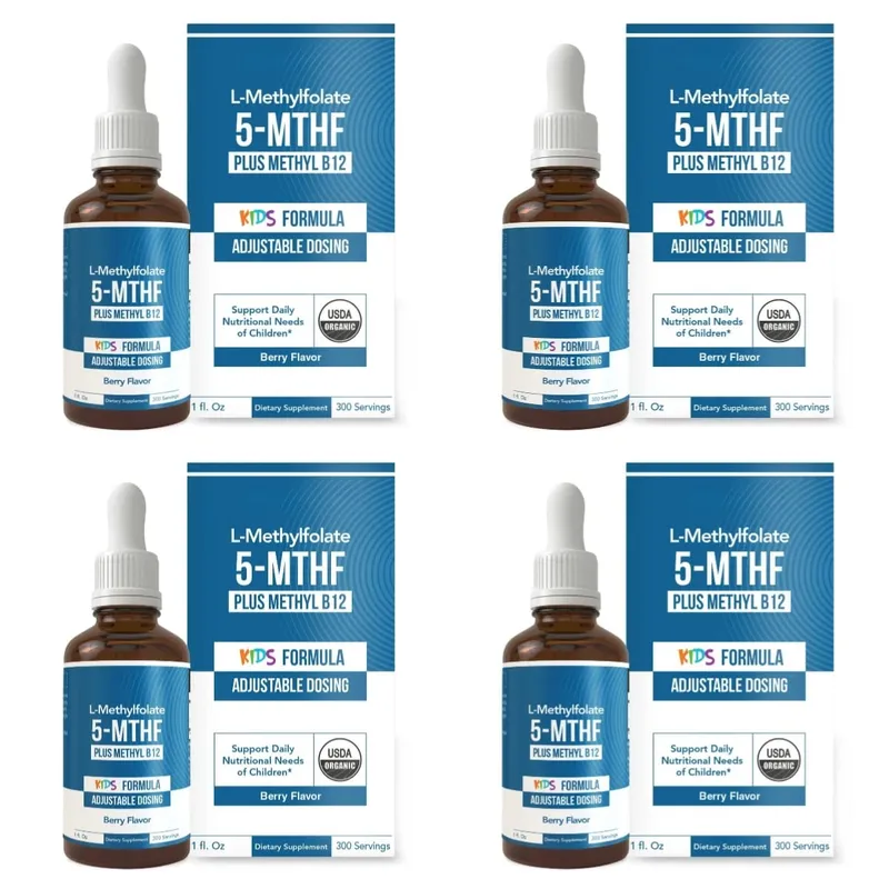 Kids L-Methylfolate 5-MTHF Liquid Drops with Methyl B12 Active Folate Support 1 Fl Oz USDA Organic Vegan Non-GMO — image 11