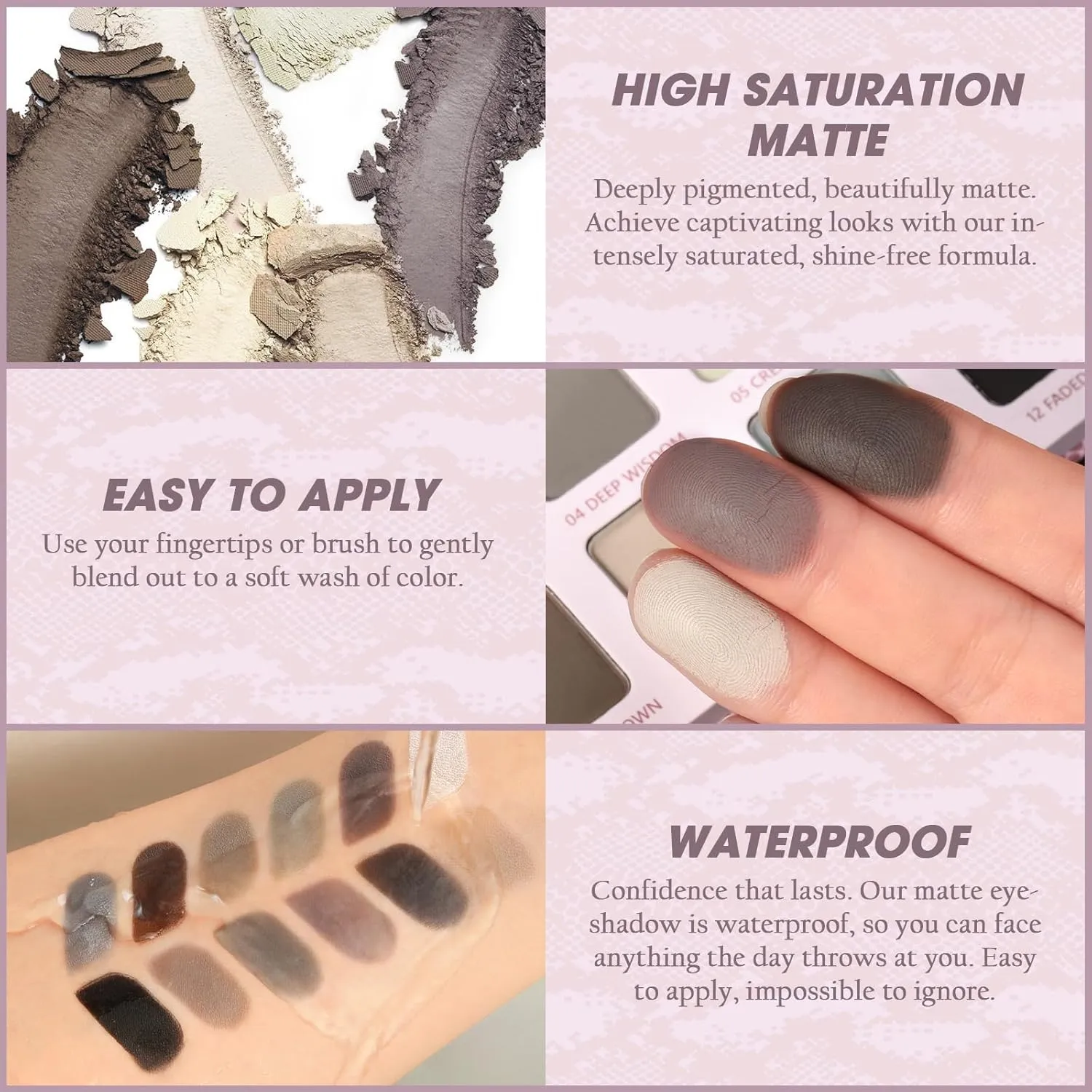 Afflano 12 Colors Eyeshadow Palette Powder Matte Shimmer Nude Beige Brown Natural Colors Highly Pigmented Blendable Eye Makeup — image 2