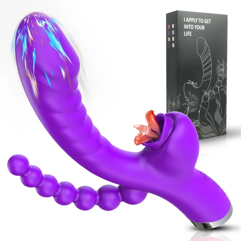 3 in 1 Tapping Flapping Vibrator Anal Sex Clitoris Clit Sucker Stimulator Sex Toys Female Licking Sucking Vibrators Adult Goods