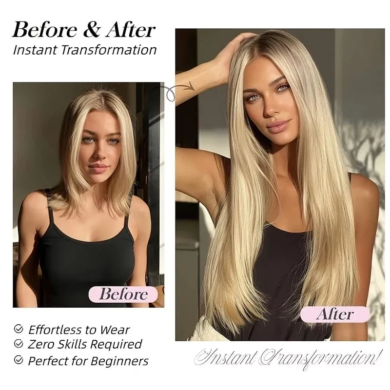 24Inch Synthetic 6pcs/set Long Straight Hair Extension Increasing Volume Extending Soft Comfortable Hairpiece for Women — image 5