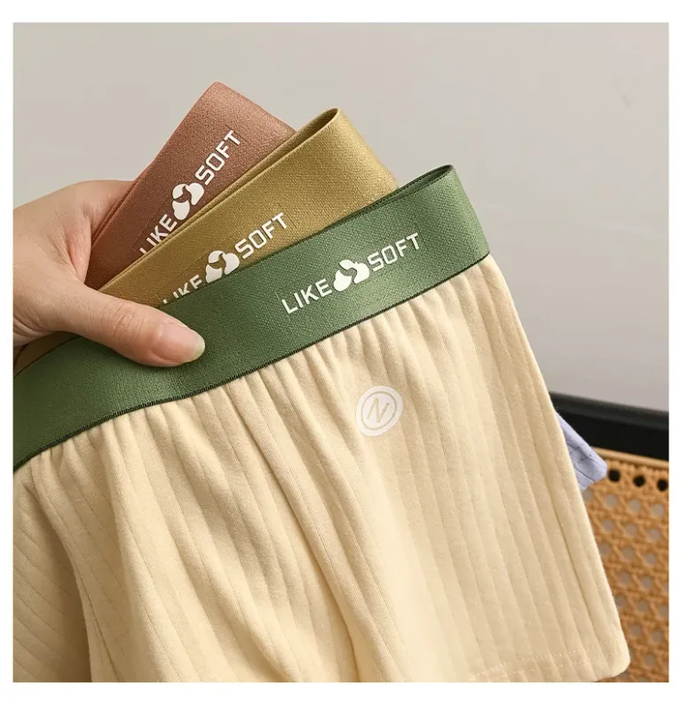 5Pcs Men Striped Boxer Briefs Soft Breathable Mid Waist Elastic Waistband Cotton Blend Men Underwear Shorts — image 9