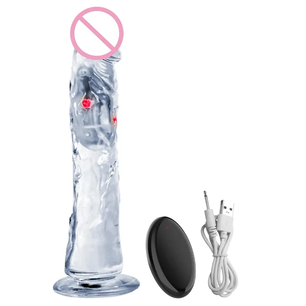 Remote Control Soft Realistic Dildo for Women G-spot Vibrator with LED Light Fake Penis Female Masturbation Sex Toy for Women — image 6
