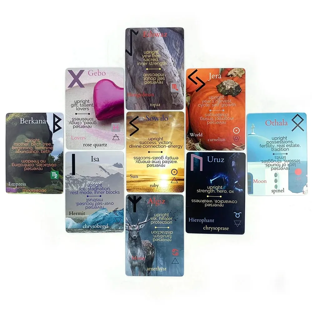 New Ancient Wisdom Runes Deck A 25 Precious Oracle Cards For Inspire Your Life and Destiny Game Cards Meditation & Party Games