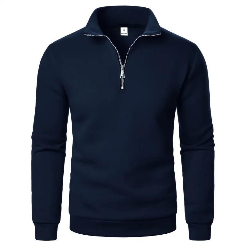 Spring Autumn new Casual Half Zipper stand collar sweatshirt Trend Simple slim men Pullover long sleeve tops Men's sweatshirt — image 22