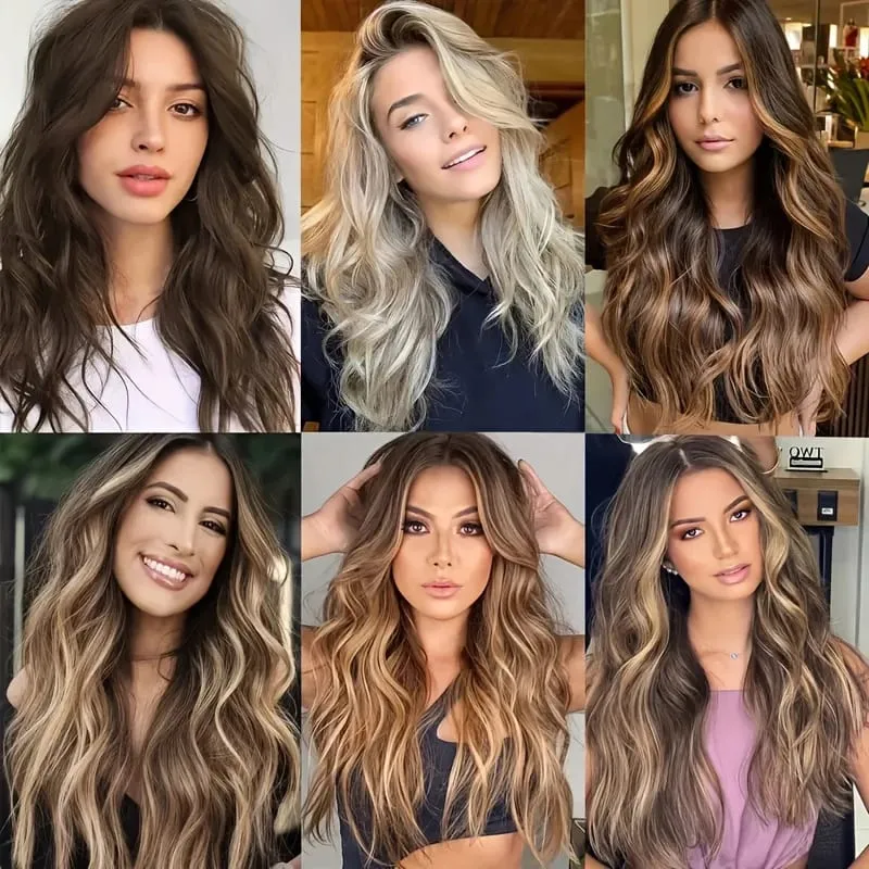 7pcs/set 24 Inch Synthetic Long Curly Wavy Hair Extensions 16 Clips In Hairpieces Synthetic Fiber Wave Hair Extensions for Women — image 7