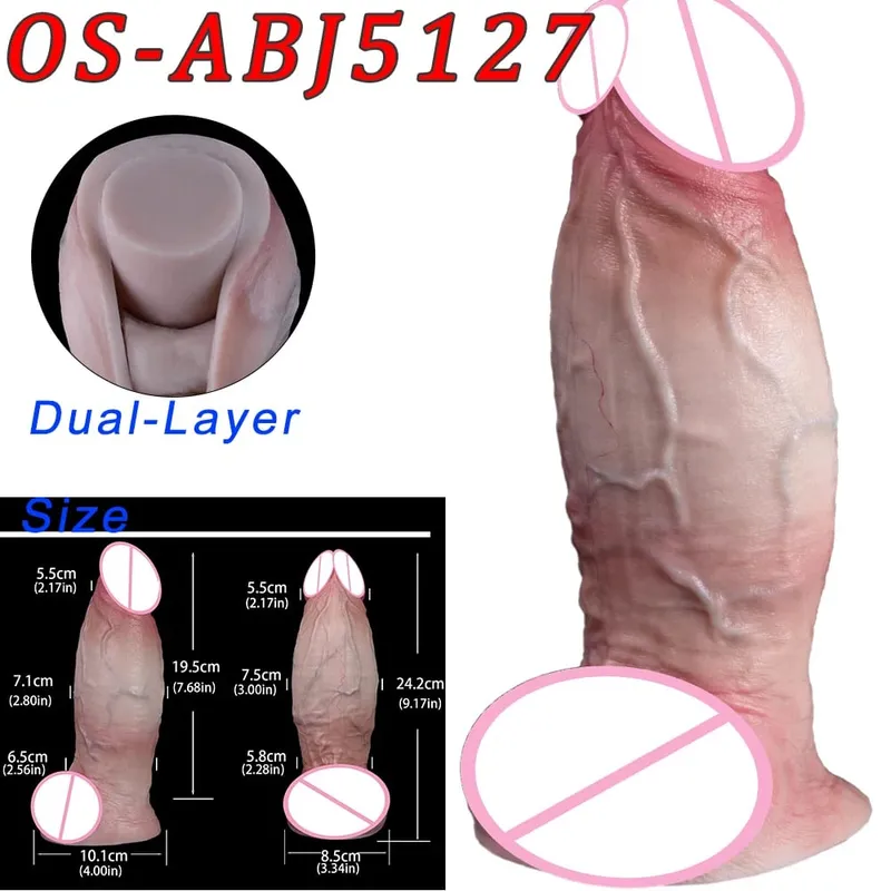 47cm Realistic Long Dildos Double Head Anal Vaginal Stimulator Sex Toy With Sucker For Lesbian Couples Gay Men Adult Tools — image 27