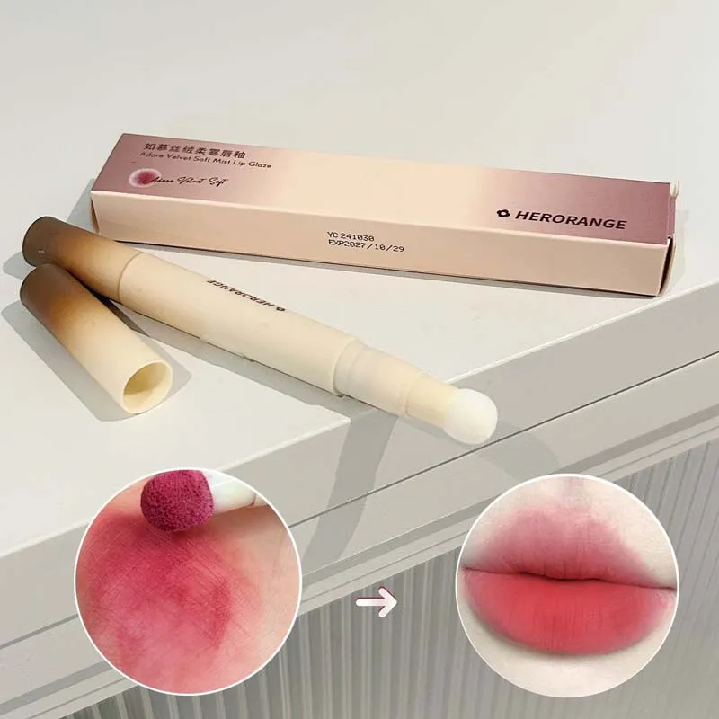 Mousse Velvet Matte Lip Tint Sponge Tip Design Creamy Non-Dry Texture Soft Foggy Finish for Natural Daily Lip Makeup — image 5