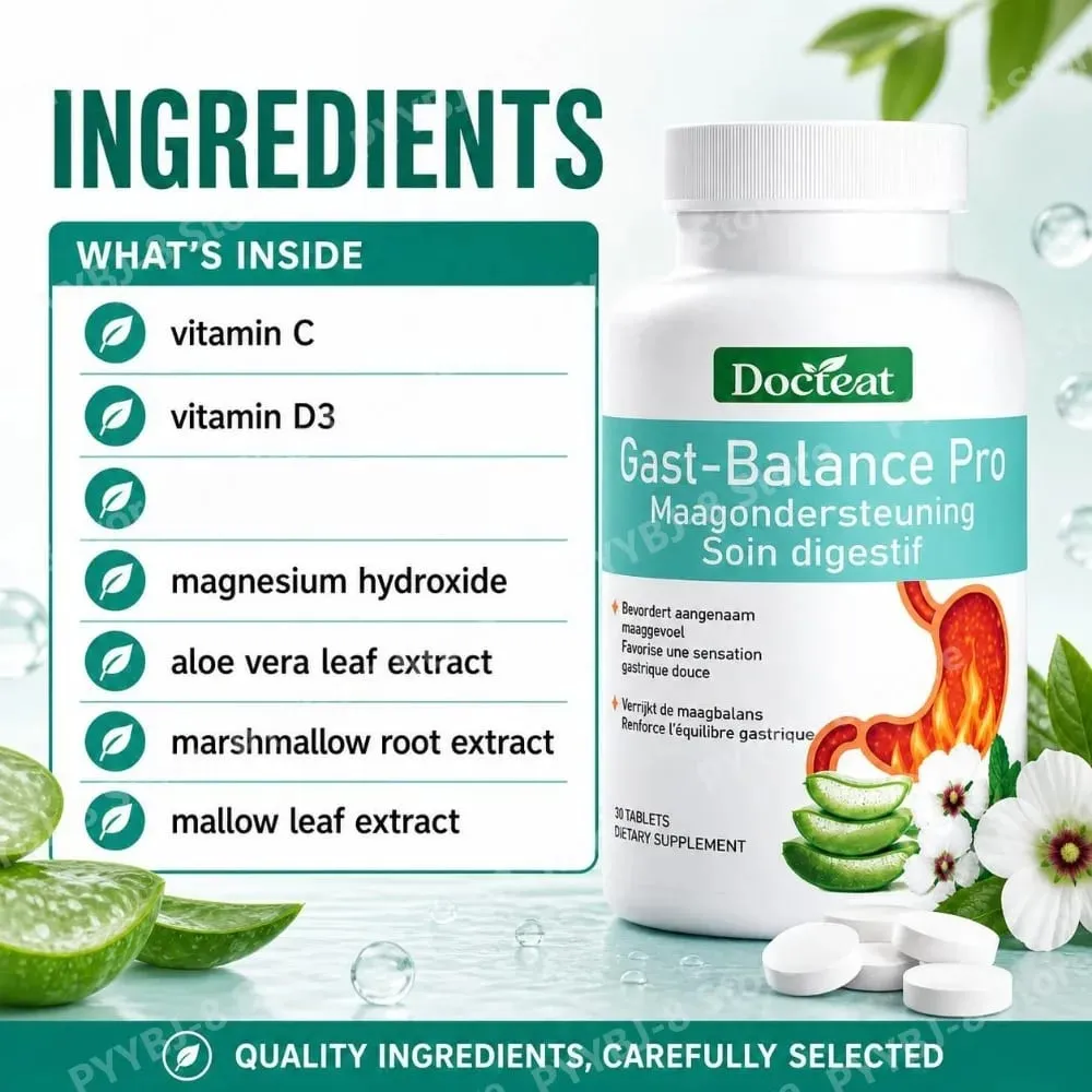 Docteat Stomach Comfort Nutrition Tablets Digestive Comfort with Aloe Vera Extract Support Stomach Balance30 Tablets — image 7