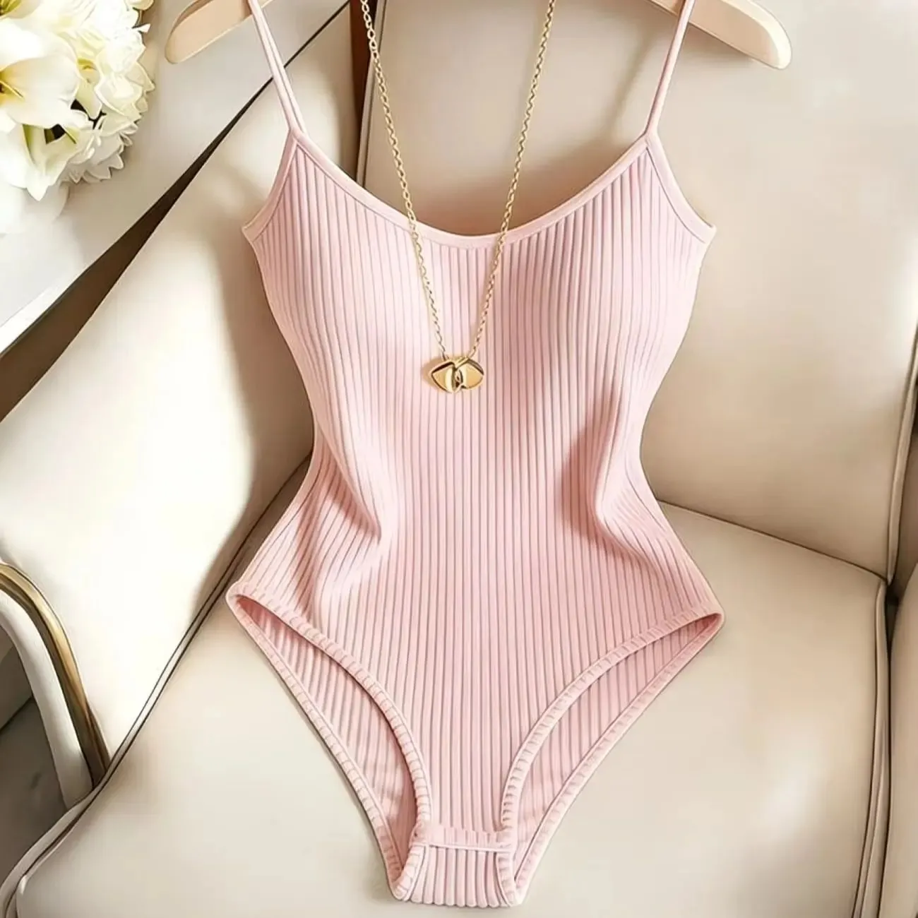 Leila Spaghetti Strap Bodysuit Casual Bodysuit Basic Bodysuit Innerwear Bodysuit Outing Bodysuit Holiday Bodysuit Beach Bo