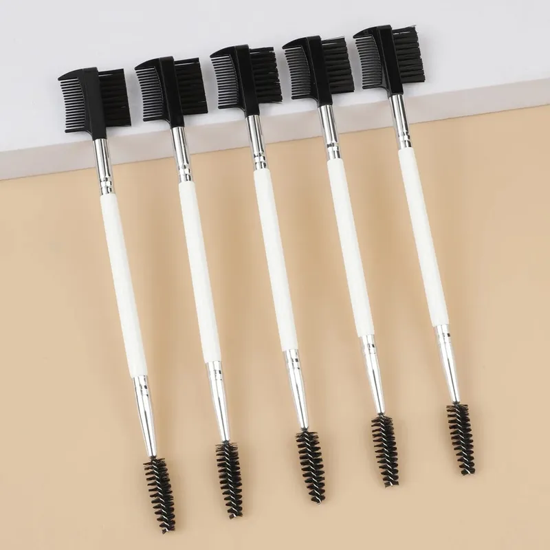 1/2/5PCS 3 Head Eyebrow Eyelash Shaper Double Head Brush Makeup Grooming Tool Cosmetic With 3 Different Spoolie Brushes