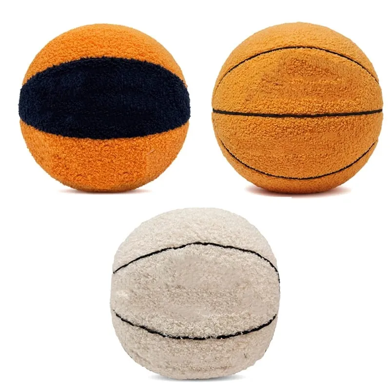 Soft Basketball Shaped Plush Throw Pillow - Fluffy Sport Stuffed Ball for Decor Gift Sports Fans Kids & Adults — image 2