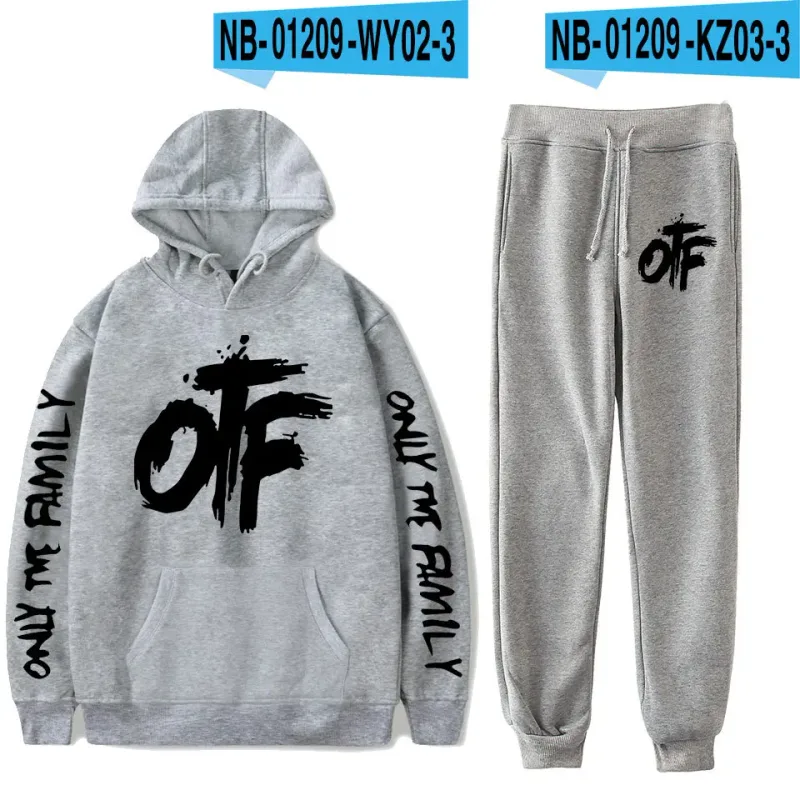 Harajuku Comfortable Funny OTF Letter Print Sweatshirt Sweatpants Suit Men/Women Hoodies+ Trousers Suit Cute 2 Piece Set Clothes — image 16