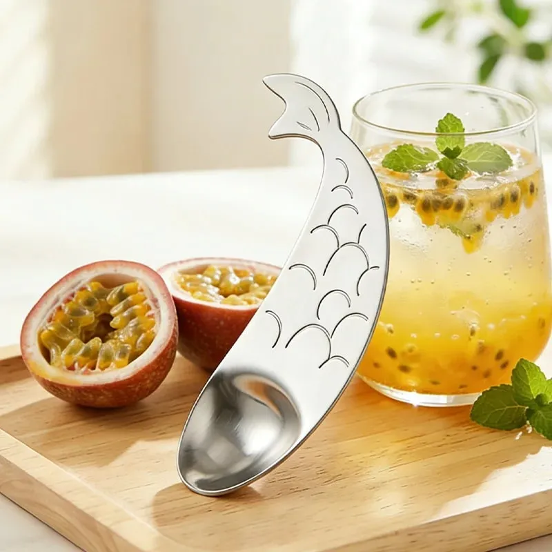 Dual Function Passion Fruit Cutter Pulp Scooper Integrated Stainless Steel Fruit Spoon Home Fruit Tools