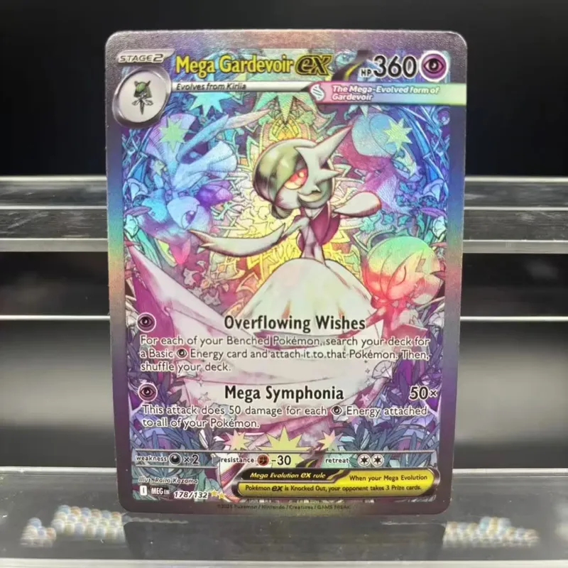 Gør-det-selv samlingskort DK Mega Symphonia Mega Brave Gardevoir Lucario Selvlavet enkeltkort Klassisk spil Anime-kort gavelegetøj