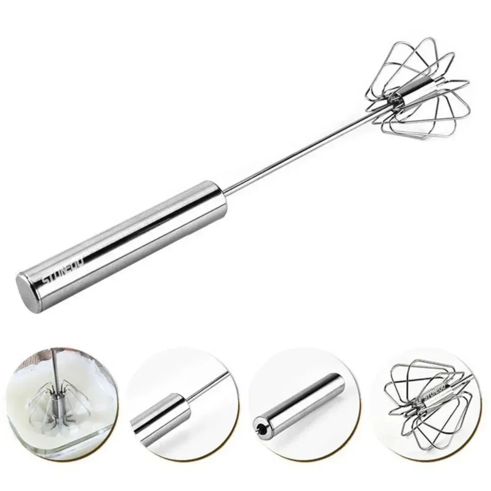 Manual Pressure Rotary Blender Coffee Milk Mixer Handheld Egg Blender Kitchen Baking Cooking Tool — image 8