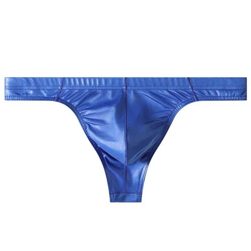 Men Faux Leather Sexy Sissy Briefs G-string Thong T-Back Large Pouch Soft Very Hot Lingerie Underwear For Man Unisex Panties — image 10