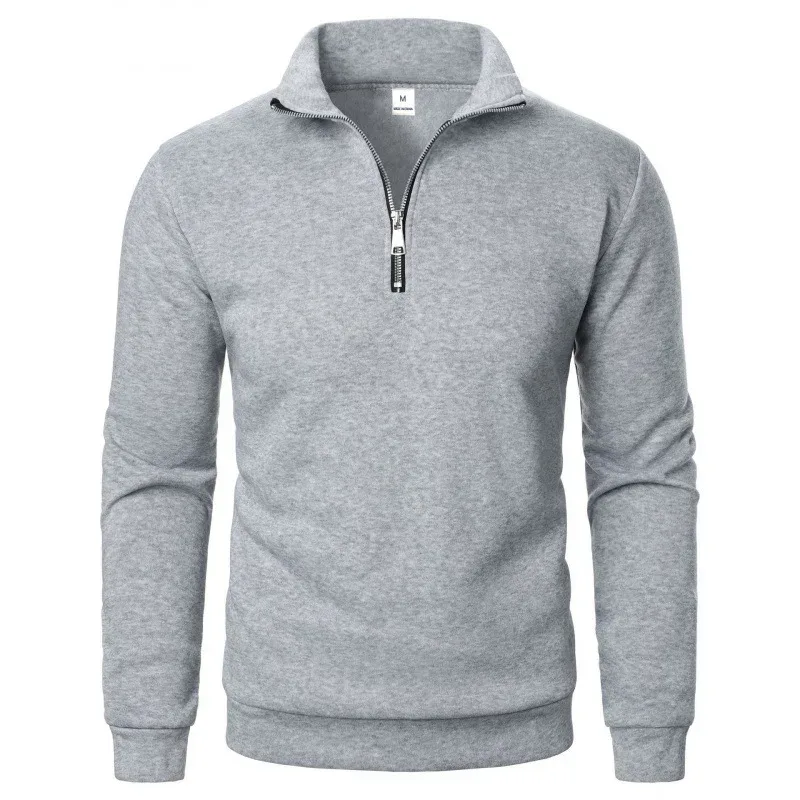 Spring Autumn new Casual Half Zipper stand collar sweatshirt Trend Simple slim men Pullover long sleeve tops Men's sweatshirt — image 20