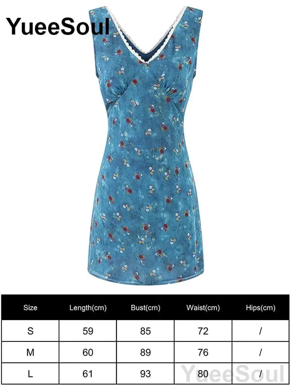 Blue Printed Mini Dress 2026 Summer New Elegant Party Birthday Evening Dresses Y2K Sweet Cute High Street Casual Women Dress — image 12