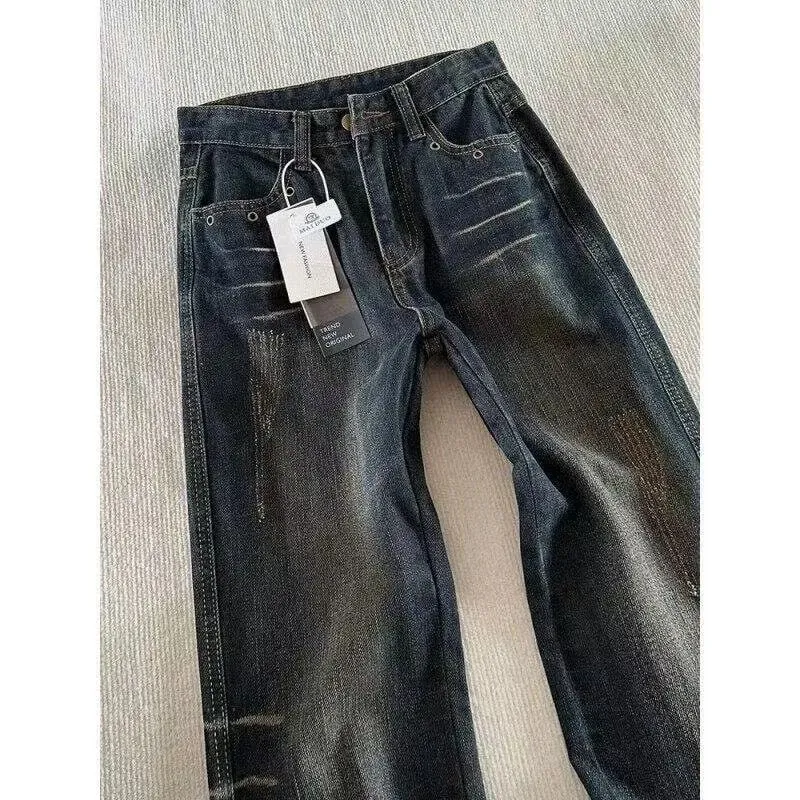 Classic Retro Flare Denim Men's Jeans Bootcut Stretch Cotton Men's Pants Vintage Style Unique Nostalgic Comfort Casual Slim