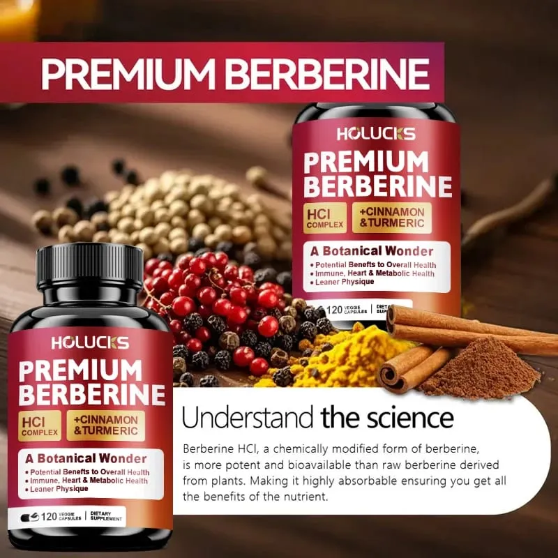 Berberine Supplements with Cinnamon & Turmeric Support Metabolic Health Immune Balance & Wellness for Daily Life