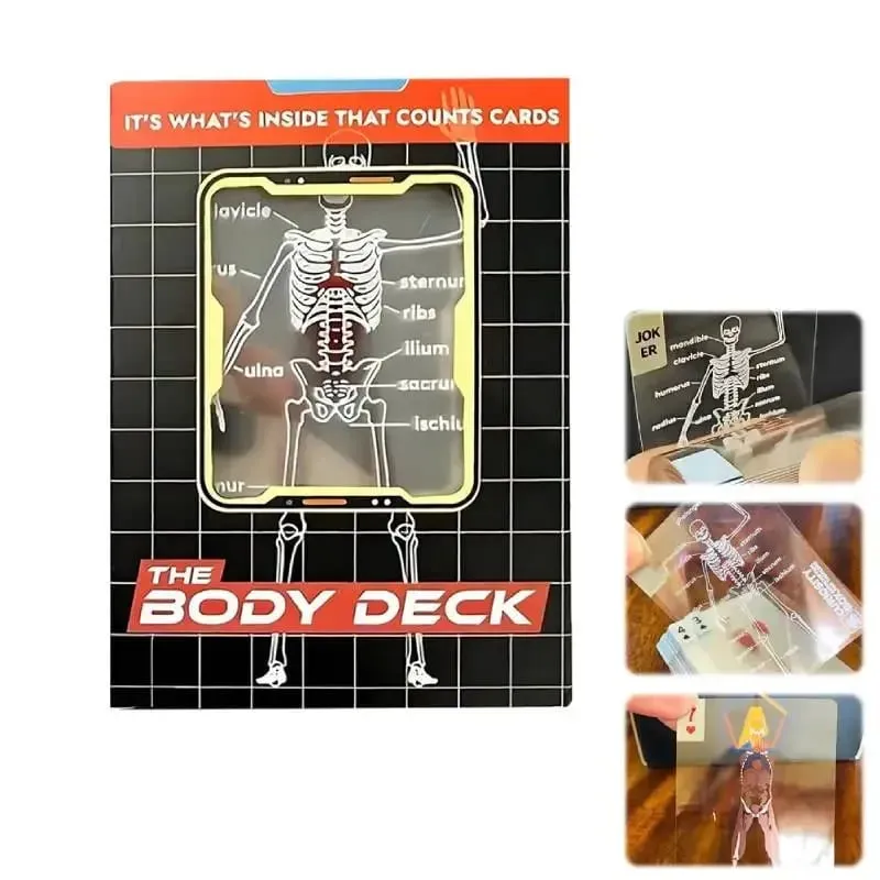 Human Skeleton Knowledge Poker Cards Transparent PVC Waterproof Cards Educational Gifts and Collectibles for Medical Students — image 4