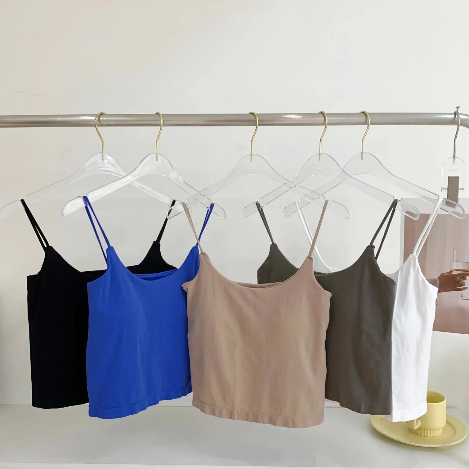 Zjaiss 2026 Summer Pure Desire Sexy Camisole Top Adjustable Spaghetti Strap Crop Top Women's Solid Color Y2K Tank Top — image 9