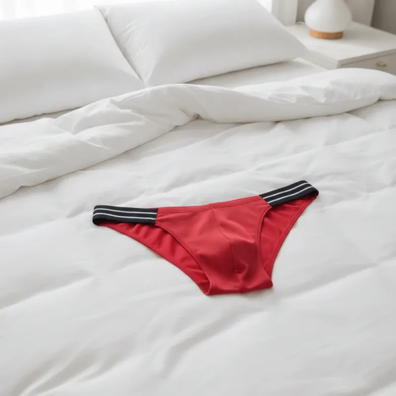 Lingerie heren driehoekige slipje midden taille ademend heren dunne slips streep groot formaat ondergoed voor heren vier seizoenen